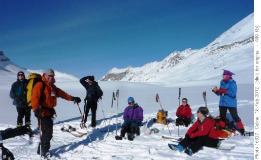Seven "miserable" Ramblers at lunch time
