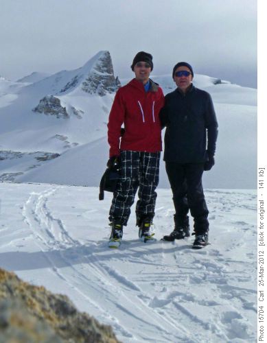 Andrew and Carl on The Onion (Mt St Nicholas in background)