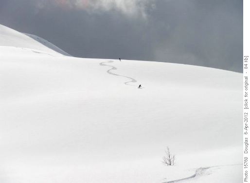Norman leading Philip on slopes below Red Rock