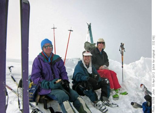 Lunch in a wind scoop on the ridge.