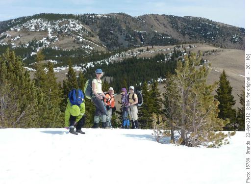 Gaiters donned, we're ready to descend in the snow