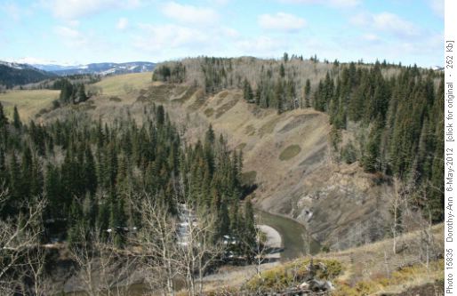Looking down on Prairie Creek from lunch location