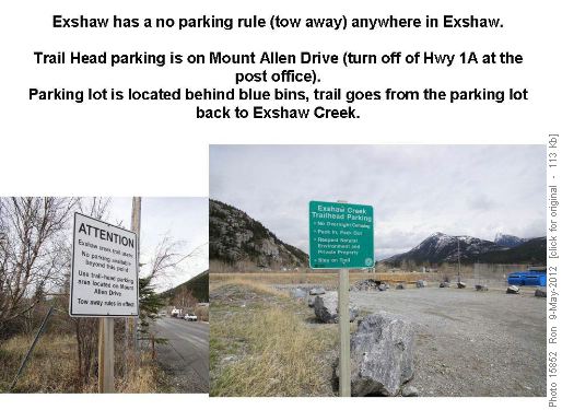 Exshaw parking