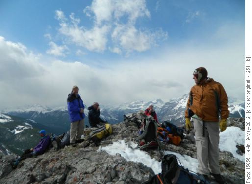 Enjoying a snack break on the summit