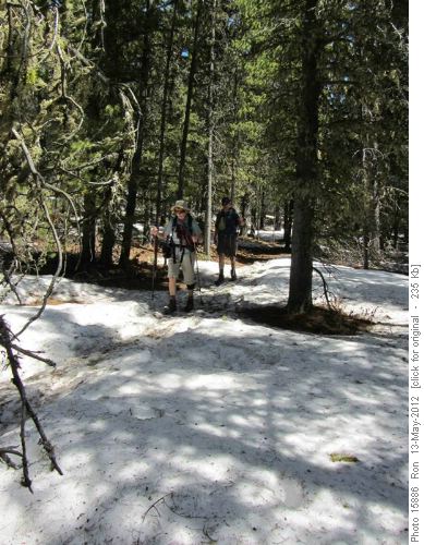 Snow patches on descent to Jewell Pass