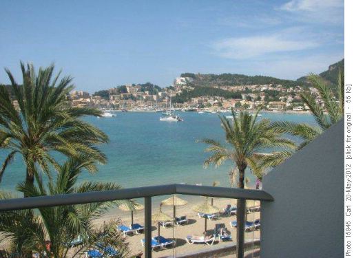 Beach view from balcony in Hotel Marina