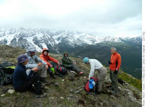 Snack break at the hump on the way up