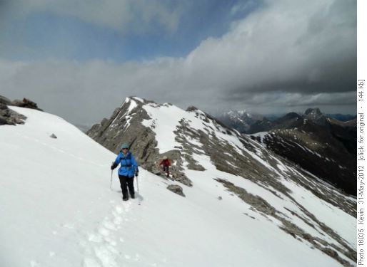 Christine and Doug traversing the ridge