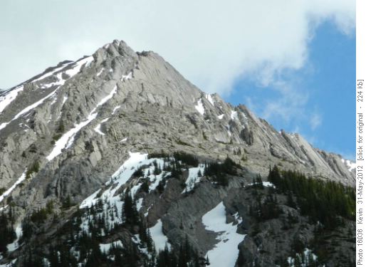 Opal Ridge south summit from the lower part of the trail