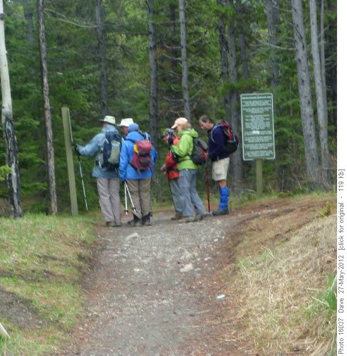 Group checking trail map