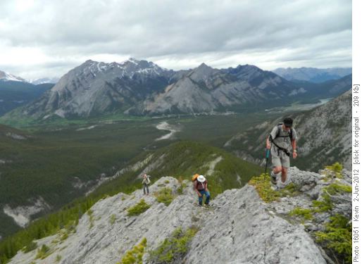 Bernie, Lazlo and Damian approaching the top of the first pinnacle