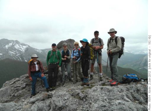 Smiling Ramblers at the high point on the ridge