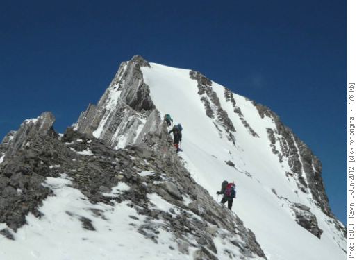 The last section of the ridge before the summit