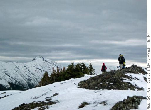 Summit Jumpingpound mountain-Moose mountain in background.
