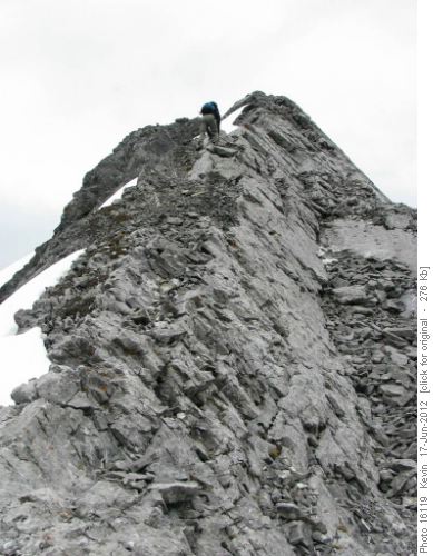 Dennis on the lower section of the ridge