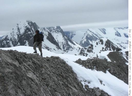 Dennis at the summit of Mt Shark