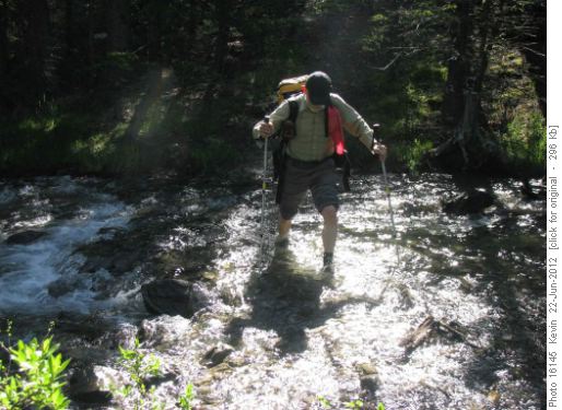 Arnold fording the creek