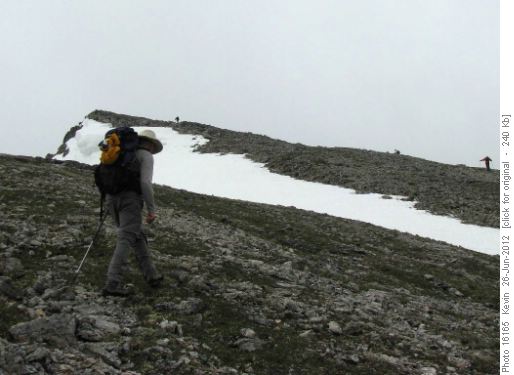 Approaching the summit with the weather turning