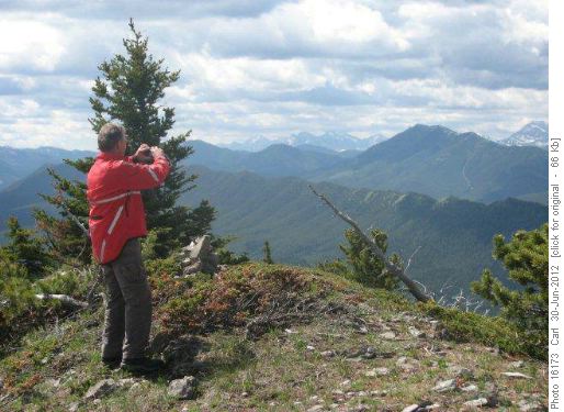 Bruce captures the view from peak