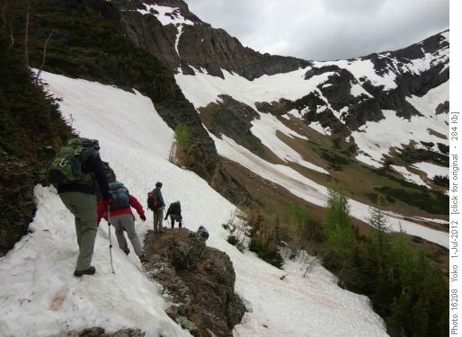 Starting challenge as the trail was covered by snow.