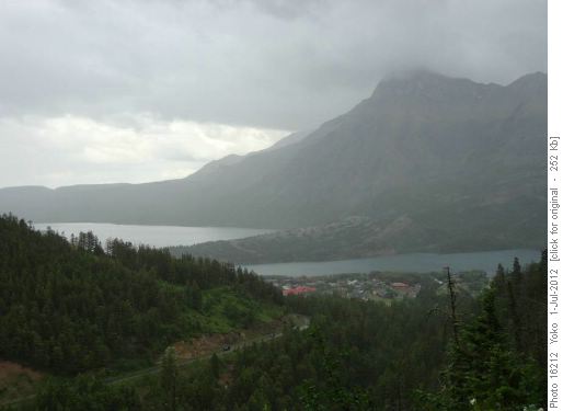Waterton Lake in shower