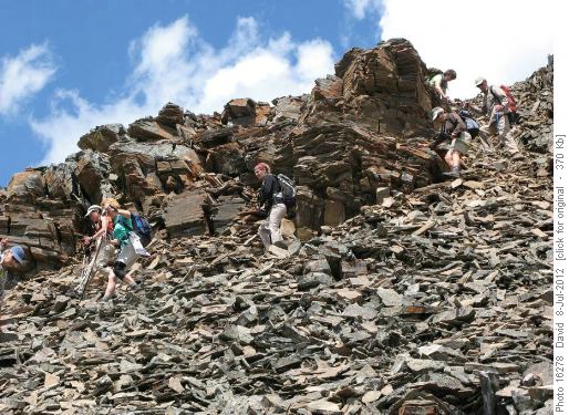 Talus slope coming off the south end of the upper ridge