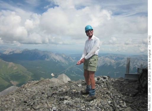 {212 David Mul} smiles as the shot was not towards the Mount Kidd golf course!