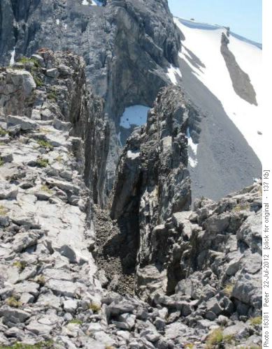 Rock fins on ridge