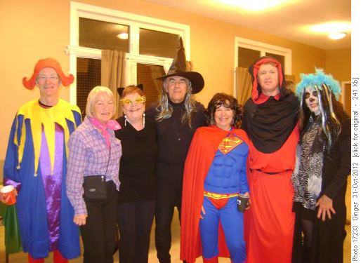 Halloween costumes: Doug, Barb, Anita, Peter, Barb, Jim and ?