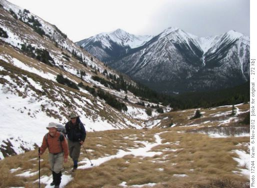 Bill and Ray at the pass at the end of Nameless Valley