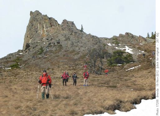 Descending from the peak