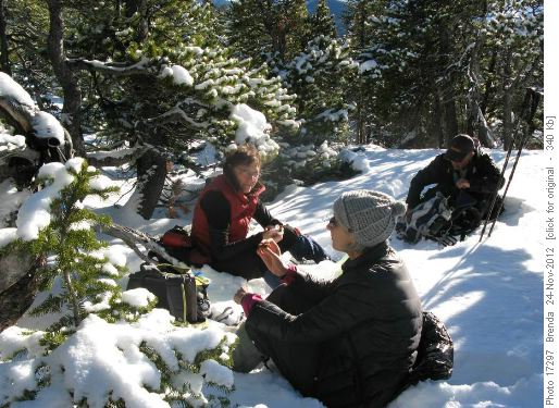 Lunch in the sun (and snow!)