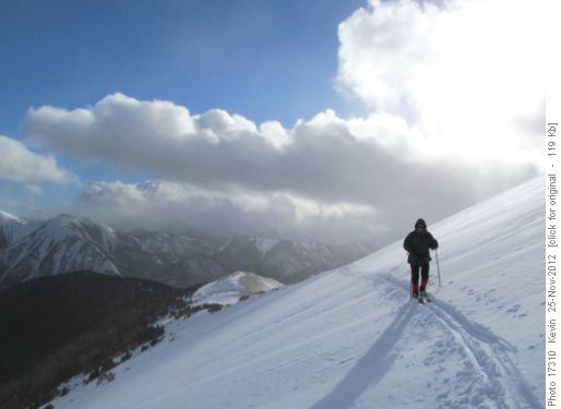 Jim traversing the upper ridge
