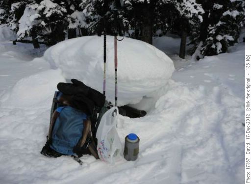 Picnic Table with about 80cms of snow at Taylor Lake