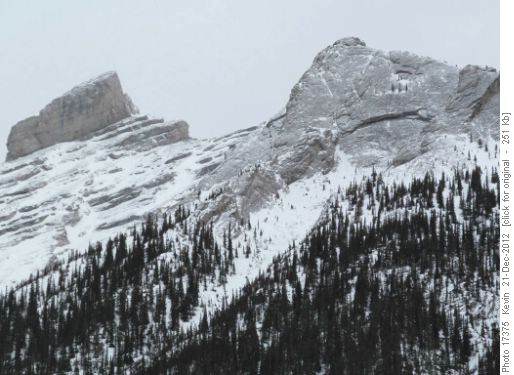 The backside of Mt Rundle from Goat Creek