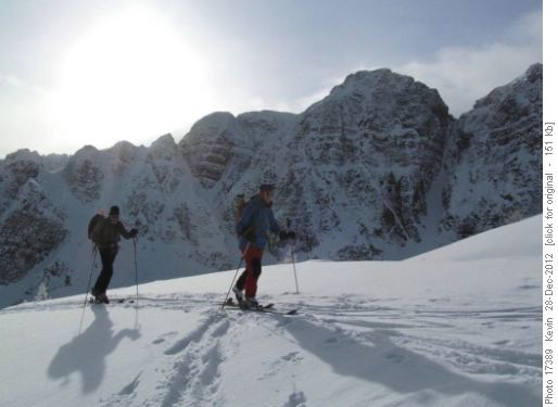 Christine and Bernie nearing the high point on the ridge