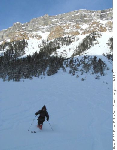 Manfred making great turns on the slopes of Boom Mountain