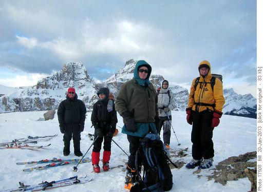 At the top