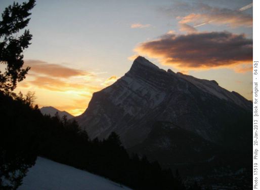 Sunrise behind Rundle