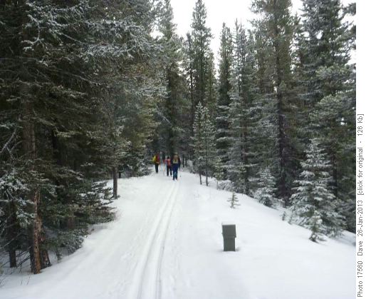Moraine trail with fresh snow
