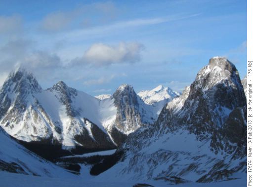 Looking down the Robertson Glacier into Burstall Valley