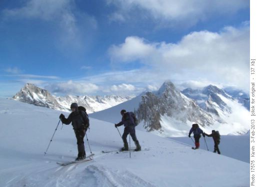 Greg, David, Sim and Dennis topping out on the Haig-Robertson Col