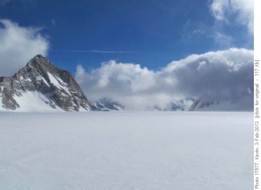 Looking South down the Haig Glacier with Mt Jellicoe to the left
