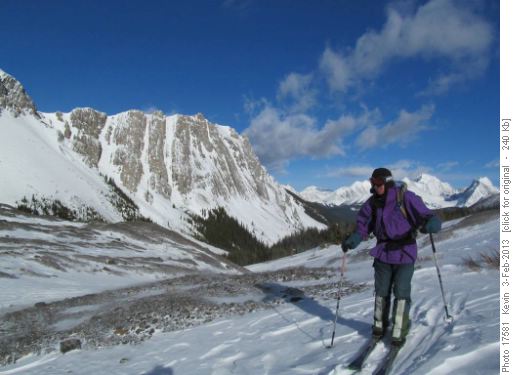 Traversing to the toe of the French Glacier