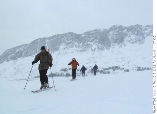 Approaching the Burstall Pass cairn