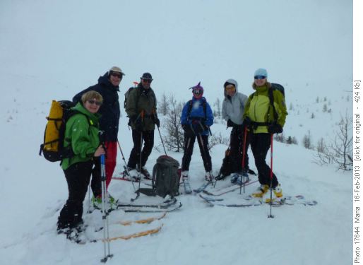 Happy Gang at the final destination below Unity Peak (Carmie-Norman-Bernie-Christine-Inge-Phyllis)