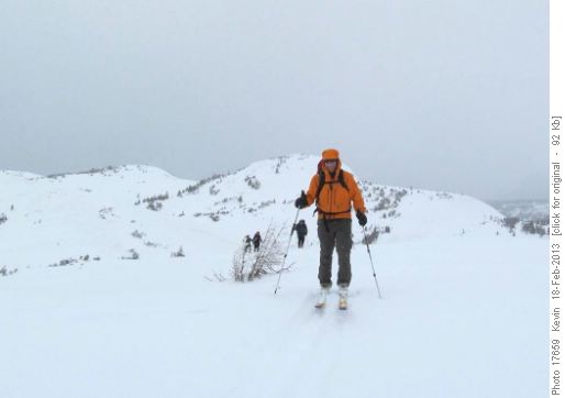 John leading the group across the mid section of the Ramparts
