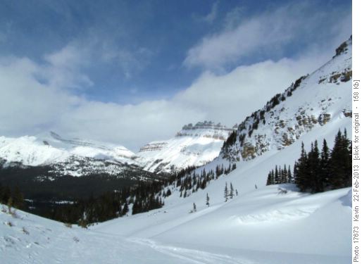 Looking across to Dolomite Pass and Dolomite Peak