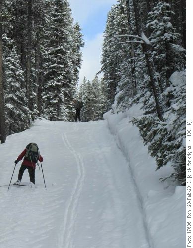 {206 Barb Mitchell} & {1149 Bern Rosner} slogging up the south side of Lookout trail