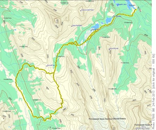 North and South Burstall pass route